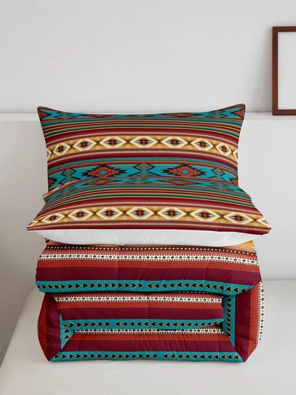 Southwestern Boho Design Comforter Set Queen Size,Rustic Western Bedding for Boy